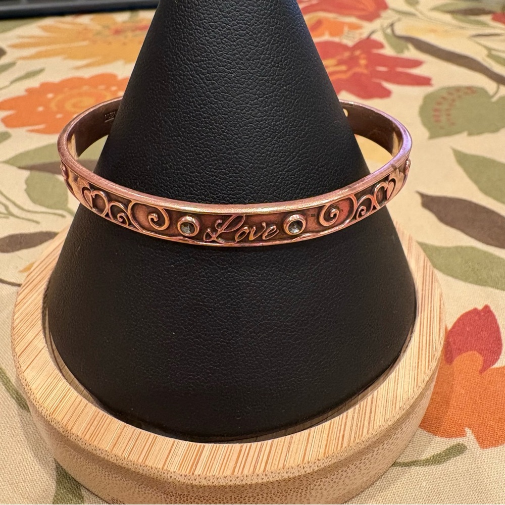Alex and Ani Copper Swarovski Crystal Love Cuff Bracelet